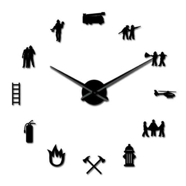 Reloj de pared adhesivo equipo rescate