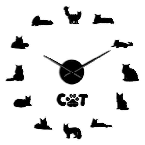 Reloj de pared adhesivo razas gatos