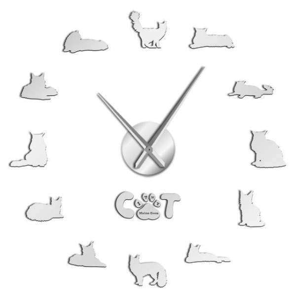 Reloj de pared adhesivo razas gatos
