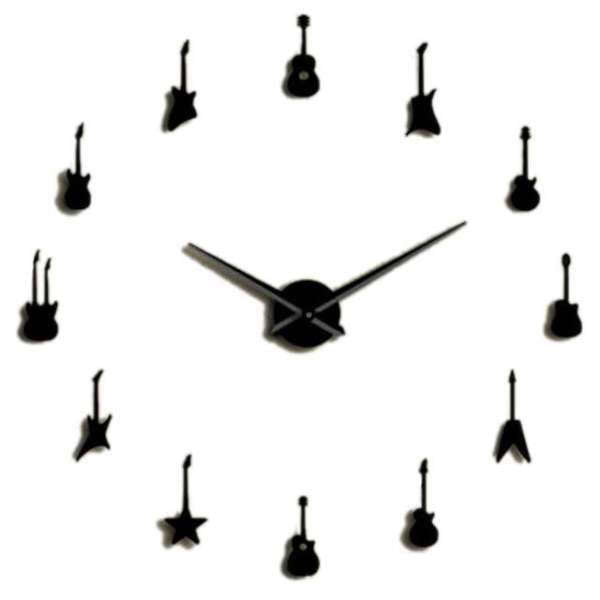 Reloj de pared adhesivo siluetas guitarras
