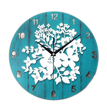 Reloj de pared redondo fondo floral