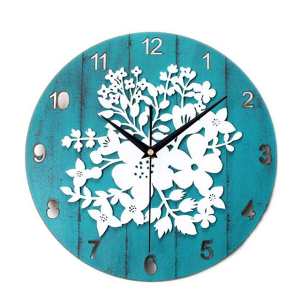 Reloj de pared redondo fondo floral