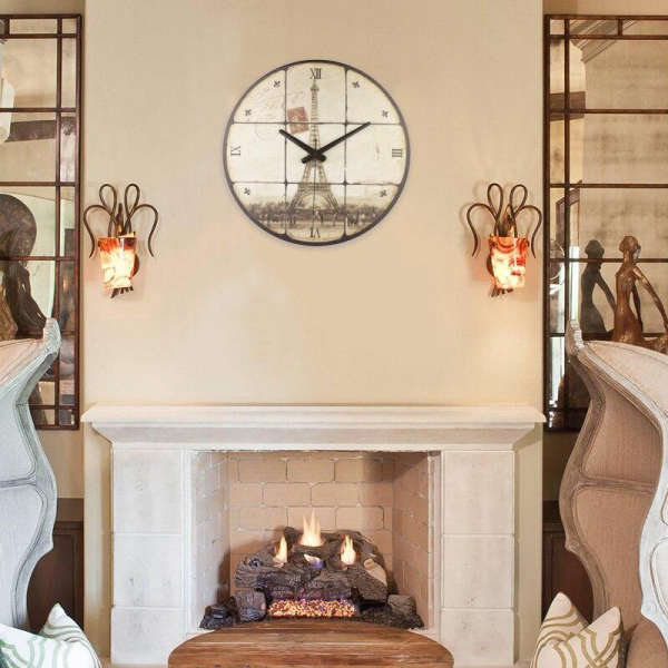 Reloj de pared vintage Torre Eiffel
