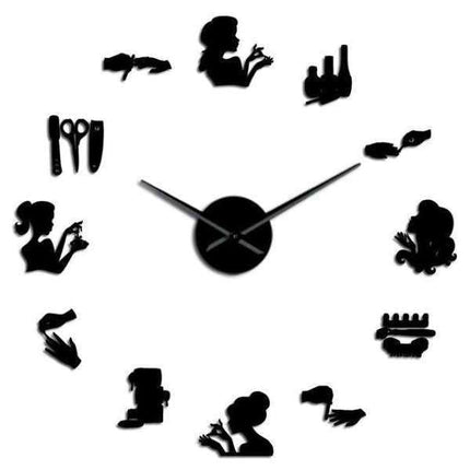 Reloj de pared adhesivo salón belleza