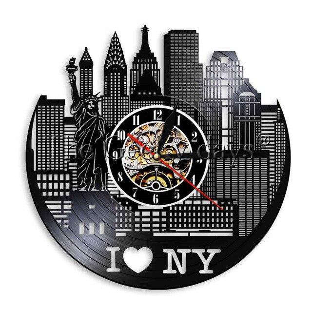 Reloj de pared I Love NY vinilo