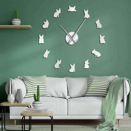 Reloj de pared 3D raza Bulldog Francés