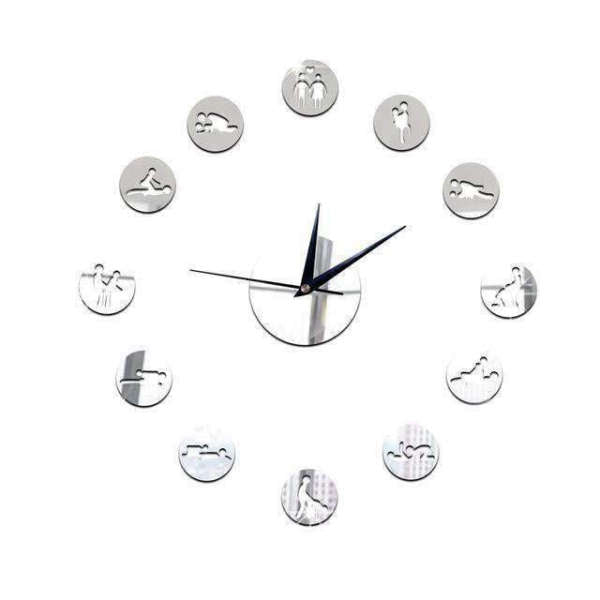 Reloj de pared adhesivo diseño Kamasutra