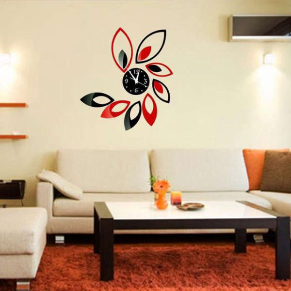 Reloj de pared 3D diseño flor