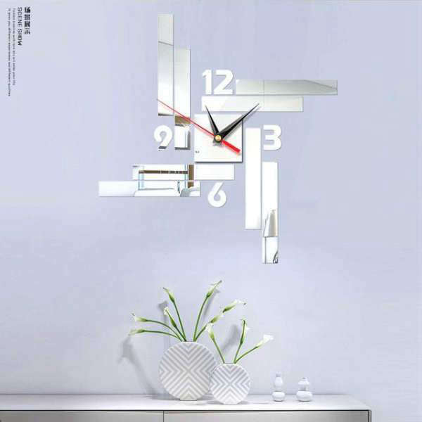Reloj de pared adhesivo diseño rectangular