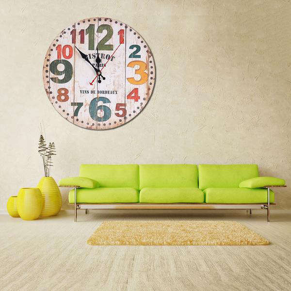 Reloj de pared vintage estilo bistró parisino