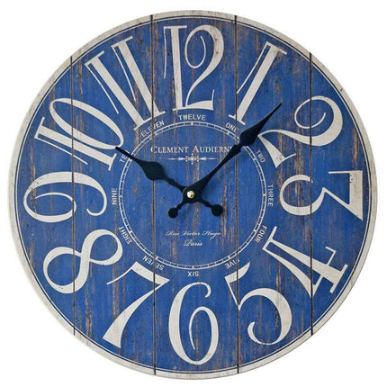 Reloj de pared vintage grande madera azul