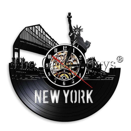 Reloj de pared vinilo puente Nueva York