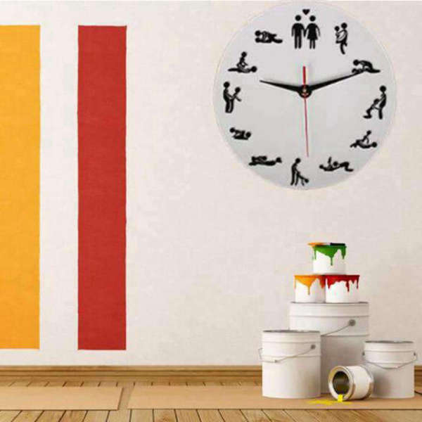 Reloj de pared divertido tema Kamasutra