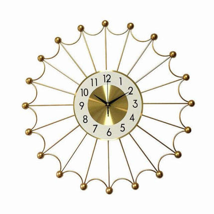 Reloj de pared grande diseño sol dorado