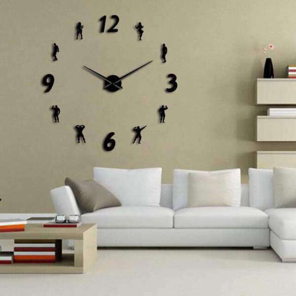 Reloj de pared adhesivo tema culturismo