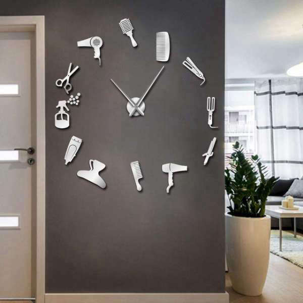 Reloj de pared DIY para peluquería