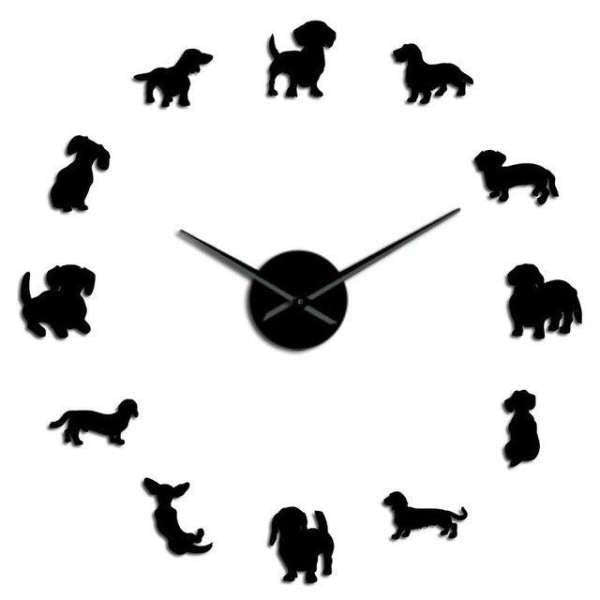Reloj de pared adhesivo con cachorros