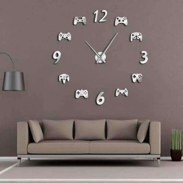 Reloj de pared 3D mandos videojuegos