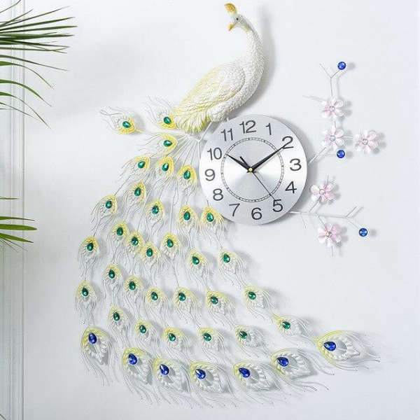 Reloj de pared cola de pavo real