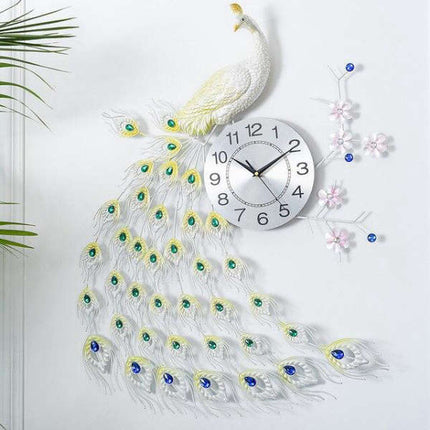 Reloj de pared cola de pavo real