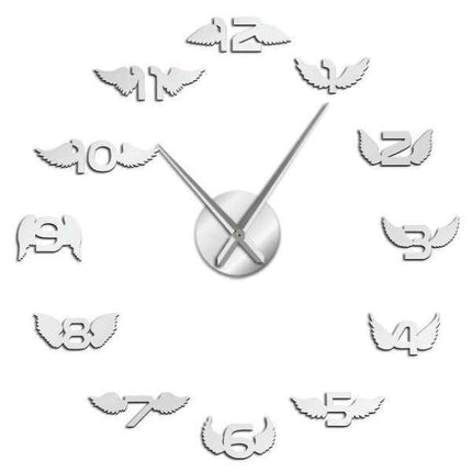 Reloj de pared adhesivo números alados