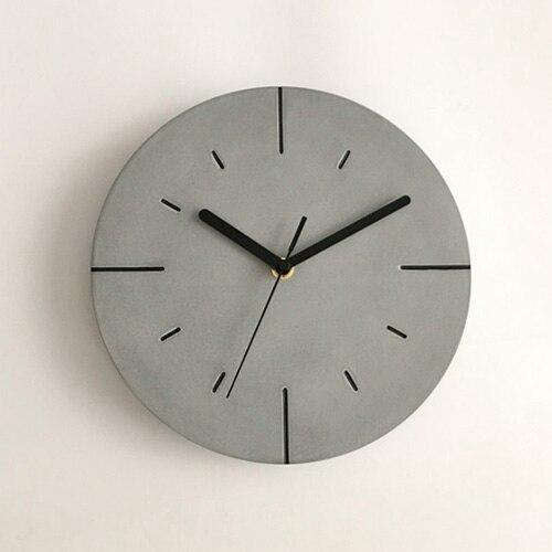 Reloj de pared cemento diseño minimalista