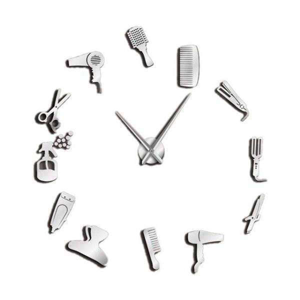 Reloj de pared adhesivo para barbería