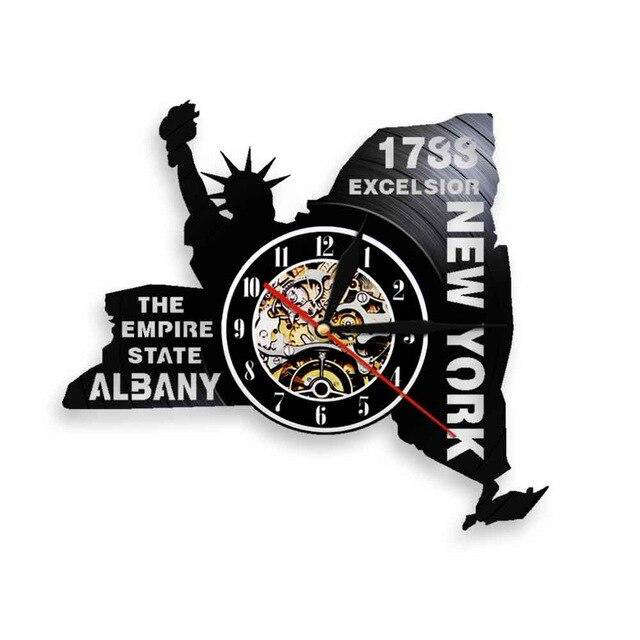 Reloj de pared vinilo mapa Nueva York