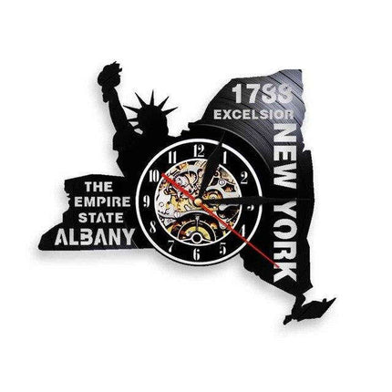 Reloj de pared vinilo mapa Nueva York