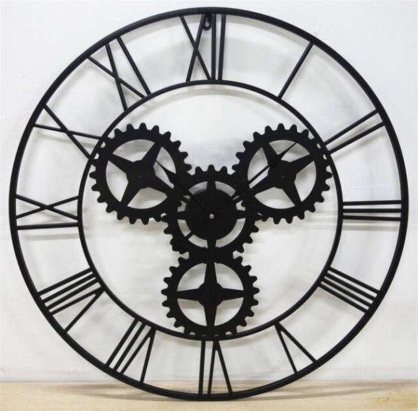Reloj de pared gigante con engranajes