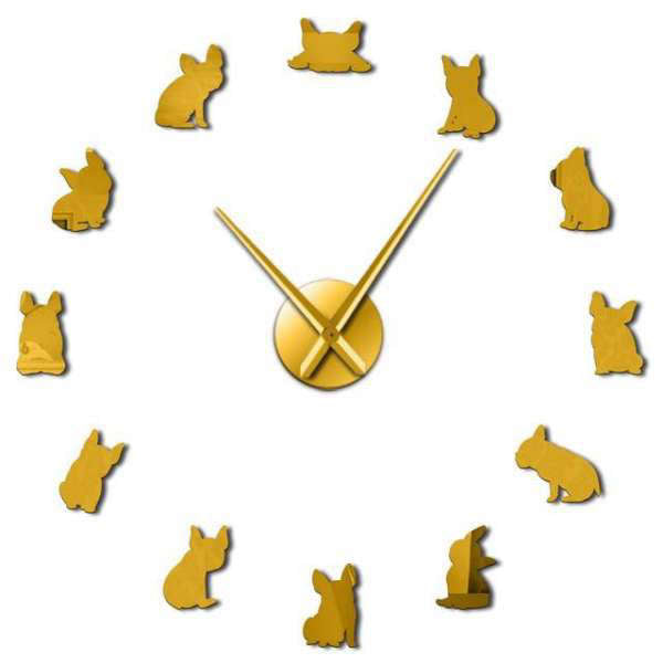 Reloj de pared 3D raza Bulldog Francés