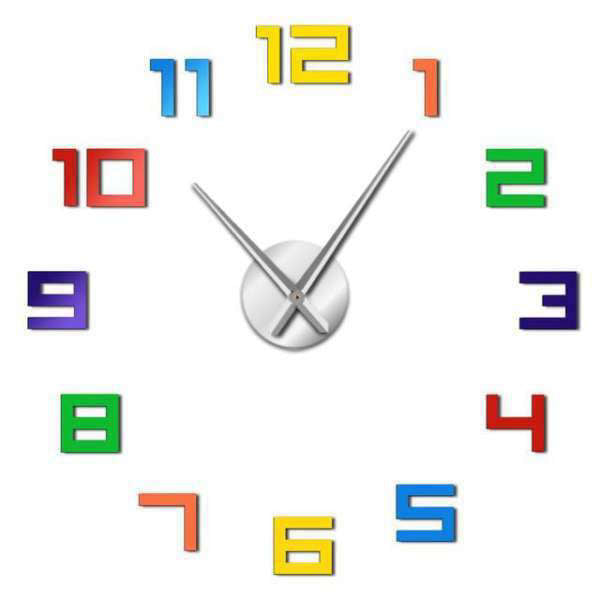 Reloj de pared adhesivo 3D arcoíris