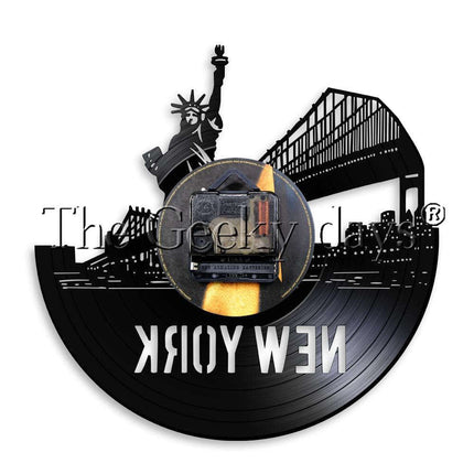 Reloj de pared vinilo puente Nueva York