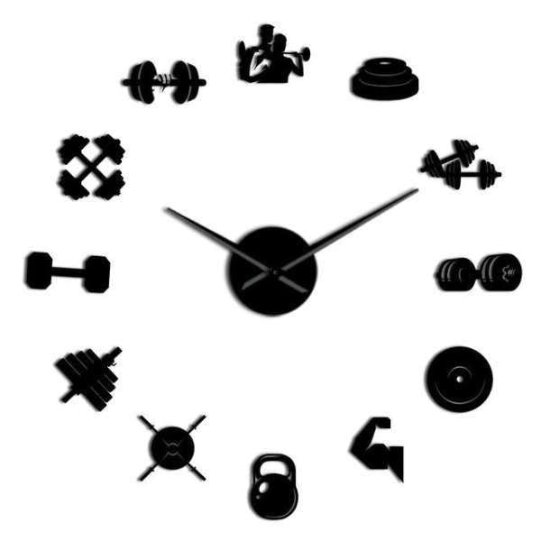 Reloj de pared 3D para gimnasio