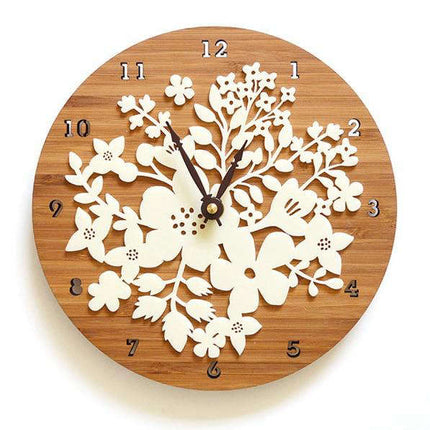 Reloj de pared redondo fondo floral