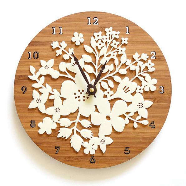 Reloj de pared redondo fondo floral