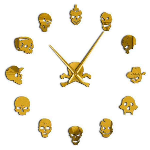 Reloj de pared 3D con calaveras