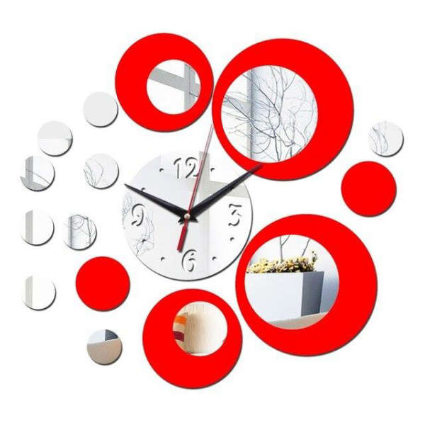 Reloj de pared moderno efecto espejo