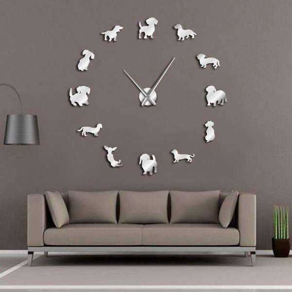 Reloj de pared adhesivo con cachorros