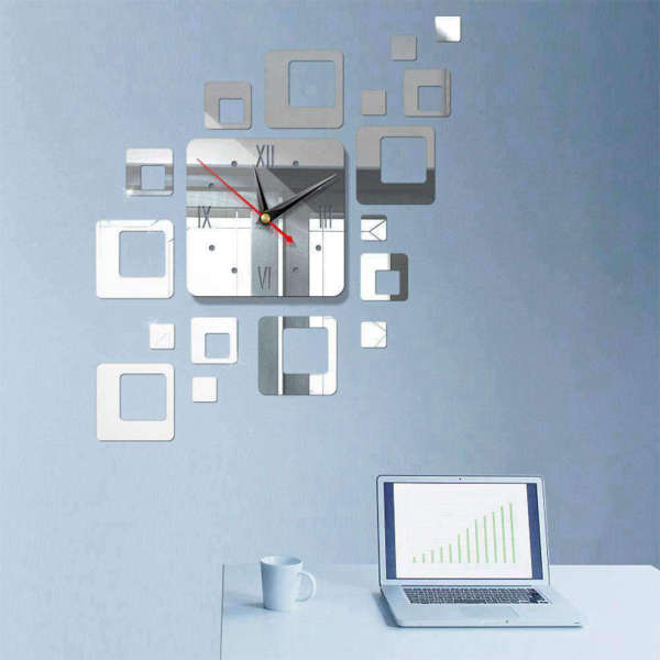 Reloj de pared cuadrado diseño adhesivo