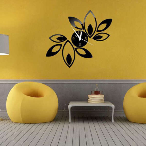 Reloj de pared 3D diseño flor