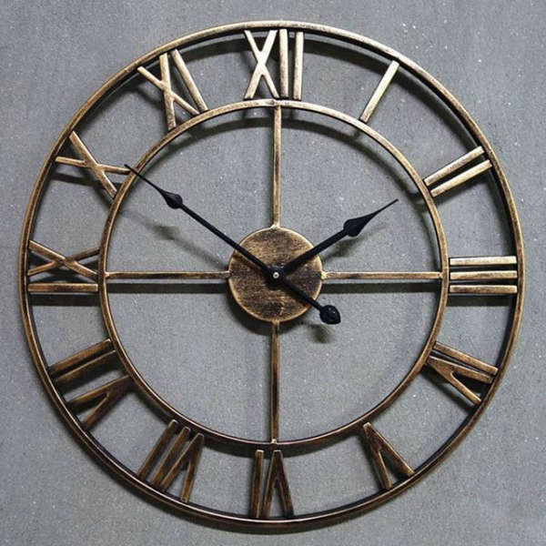 Reloj de pared gigante estilo industrial