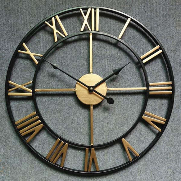 Reloj de pared gigante estilo industrial