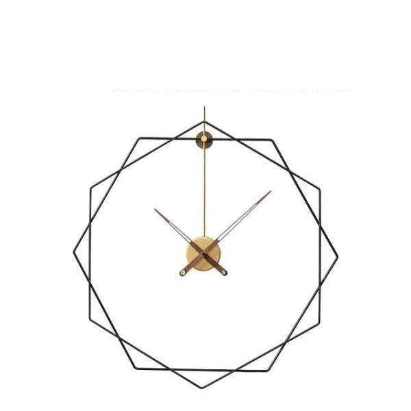 Reloj de pared metálico diseño geométrico