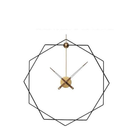 Reloj de pared metálico diseño geométrico