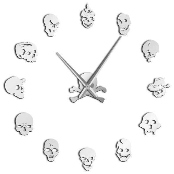 Reloj de pared 3D con calaveras