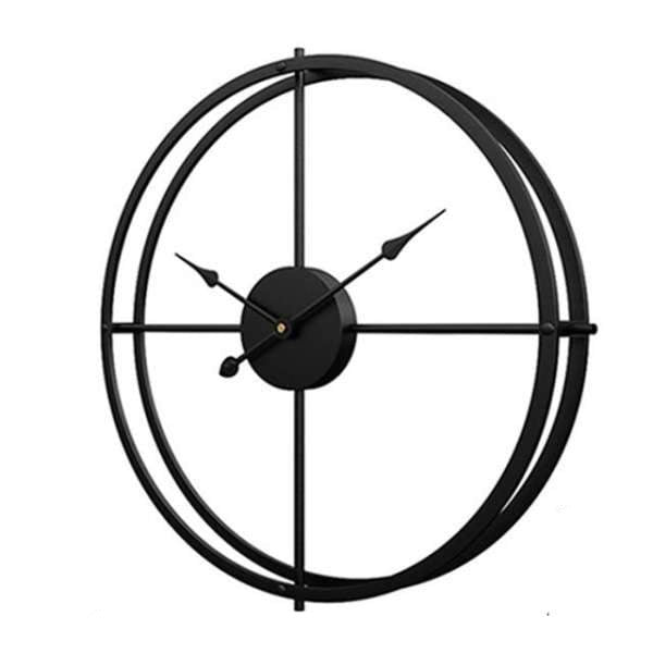 Reloj de pared nórdico de metal negro