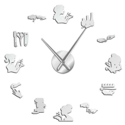 Reloj de pared adhesivo salón belleza