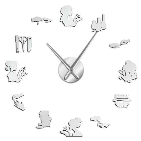 Reloj de pared adhesivo salón belleza