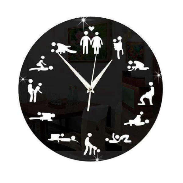Reloj de pared espejo tema Kamasutra